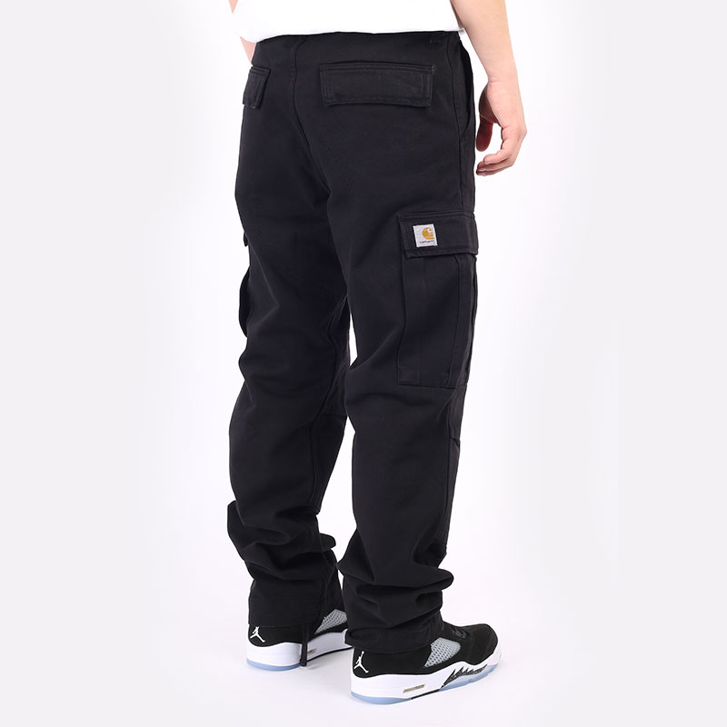 мужские черные брюки Carhartt WIP Regular Cargo Pant I029793-garment dyed - цена, описание, фото 5